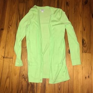 3/$20 Long lime green cardigan